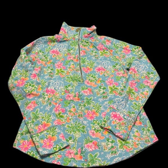 Lilly Pulitzer x Disney half zip Mickey & Minnie Print - Picture 1 of 1